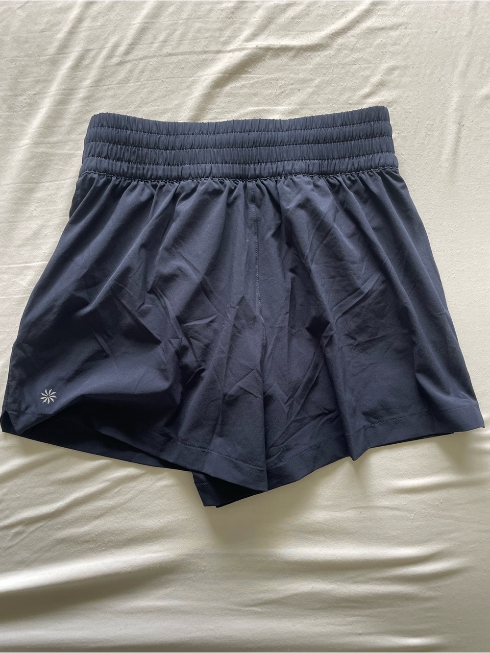 Athleta Navy Wide-Waistband Athletic Shorts - Picture 5 of 6